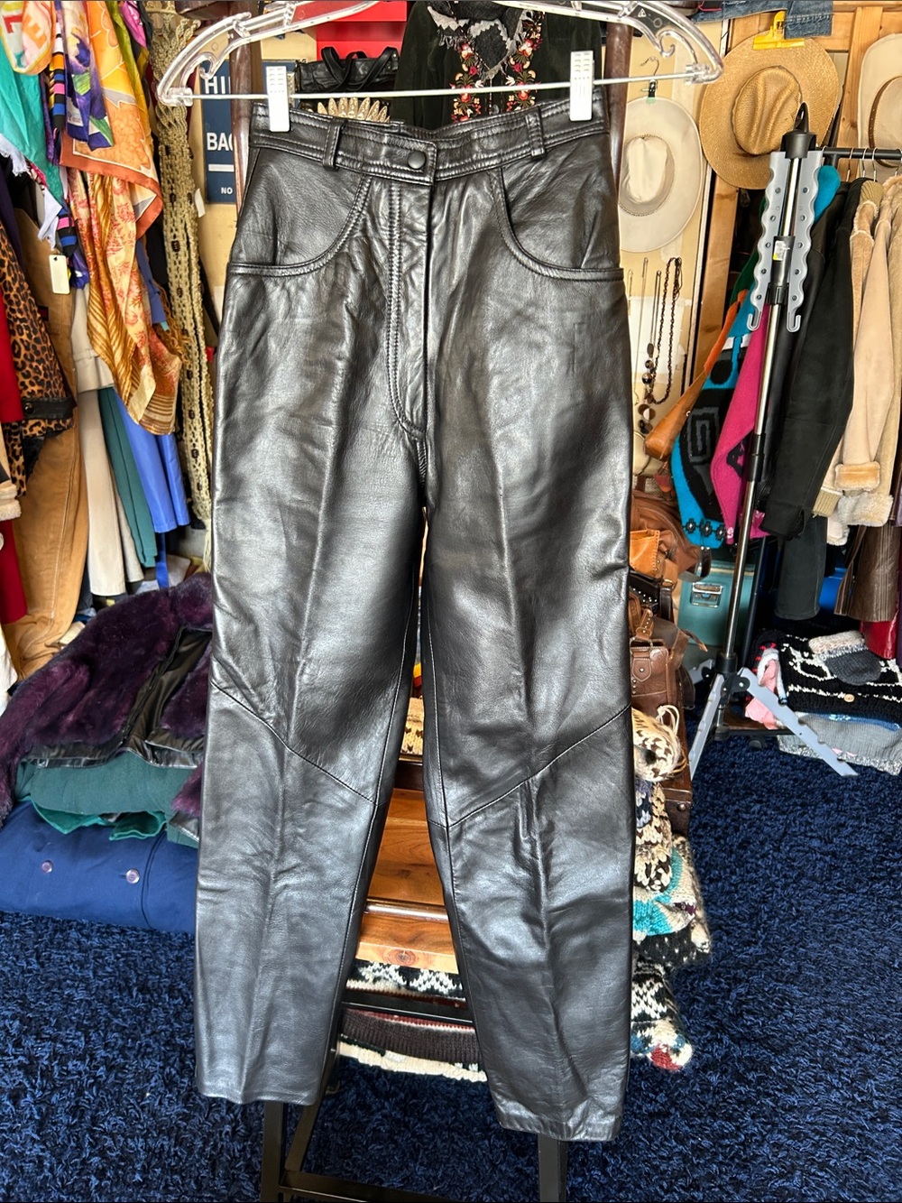 Danier Black  vintage Leather High-Rise Pants